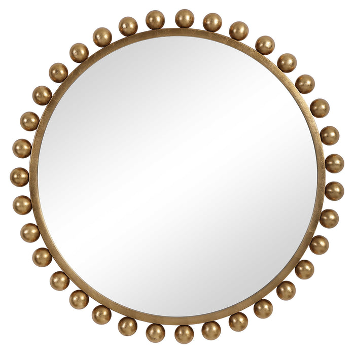 CYRA ROUND MIRROR, GOLD DECOR