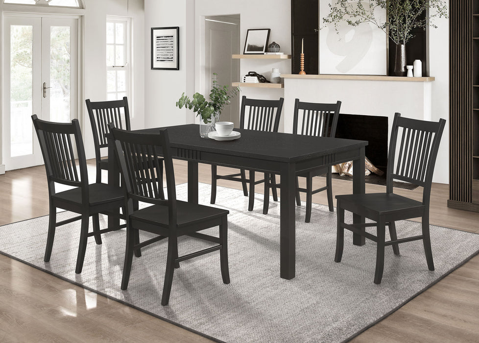 Marbrisa Rectangular Dining Table Set Matte Black