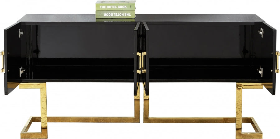 Gold and Black Lacquer Finish Console SKU: CO00015