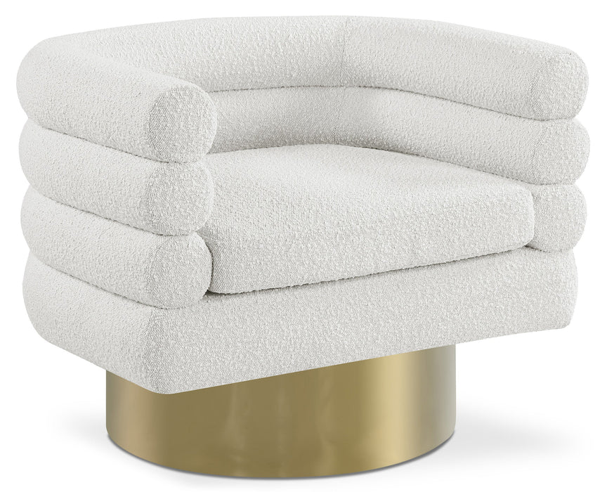 Tessa Boucle Fabric Swivel Accent Chair