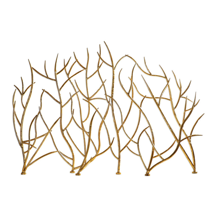 GOLD BRANCHES DECORATIVE FIREPLACE SCREEN DECOR AC0014