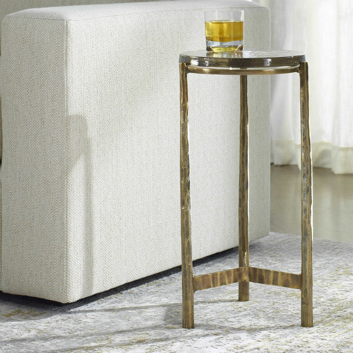 ETERNITY ACCENT TABLE, BRASS