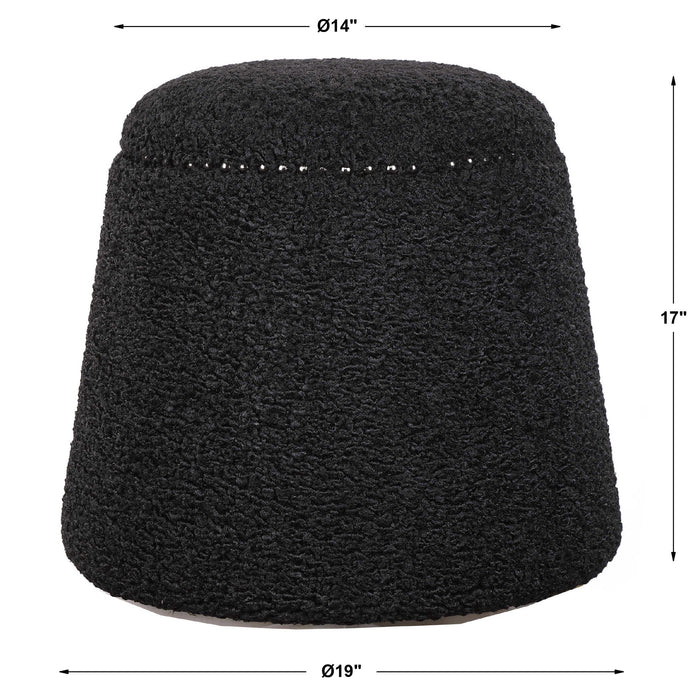 GUMDROP OTTOMAN, BLACK CHAIR