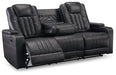 Center Point Reclining Sofa with Drop Down Table - Yulissa Home Furnishings (NJ)