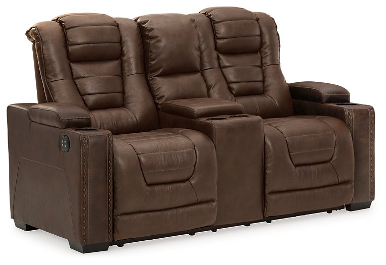 Owner's Box Power Reclining Loveseat with Console - Yulissa Home Furnishings (NJ)