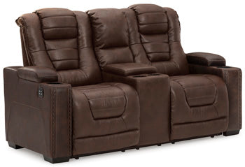 Owner's Box Power Reclining Loveseat with Console - Yulissa Home Furnishings (NJ)