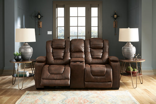 Owner's Box Power Reclining Loveseat with Console - Yulissa Home Furnishings (NJ)