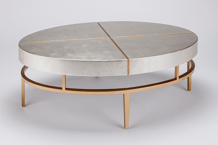 Oval Silverleaf with Gold details Occasional Table