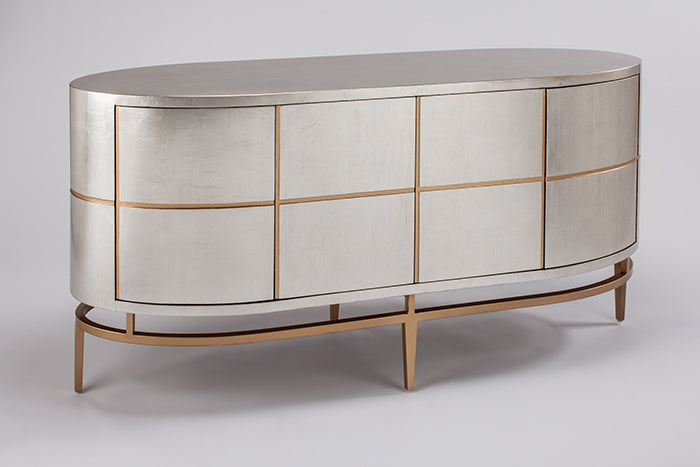 Silver and Gold Console with Metal Base SKU: CO00022