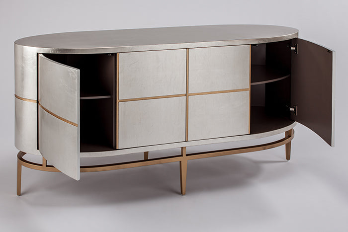 Silver and Gold Console with Metal Base SKU: CO00022