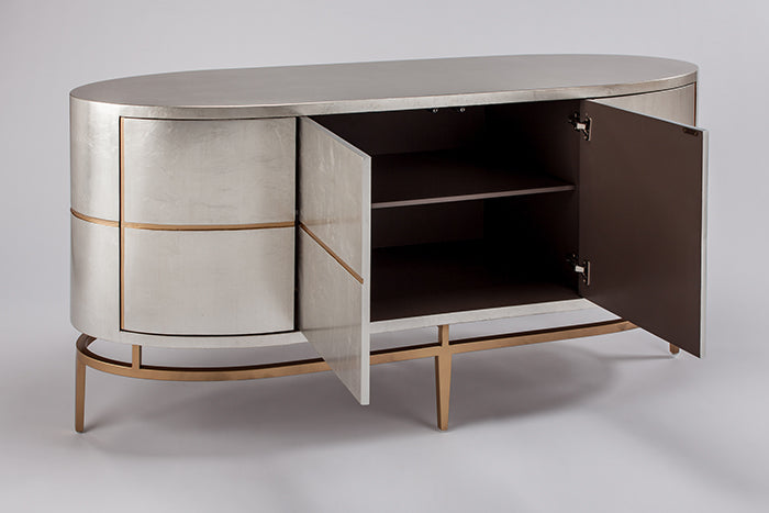 Silver and Gold Console with Metal Base SKU: CO00022