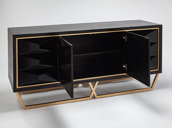 Black and Gold Veneered Console SKU: CO0003