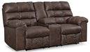 Derwin Reclining Loveseat with Console - Yulissa Home Furnishings (NJ)