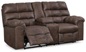 Derwin Reclining Loveseat with Console - Yulissa Home Furnishings (NJ)