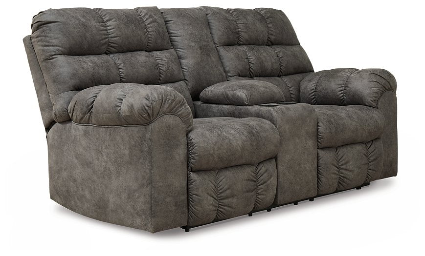 Derwin Reclining Loveseat with Console - Yulissa Home Furnishings (NJ)