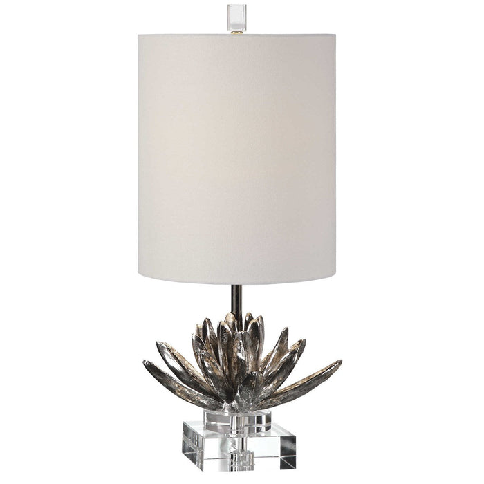 SILVER LOTUS ACCENT LAMP