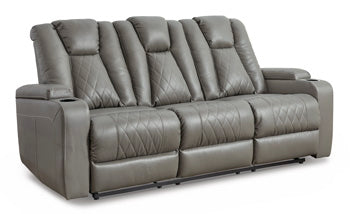 Mancin Reclining Sofa with Drop Down Table - Yulissa Home Furnishings (NJ)