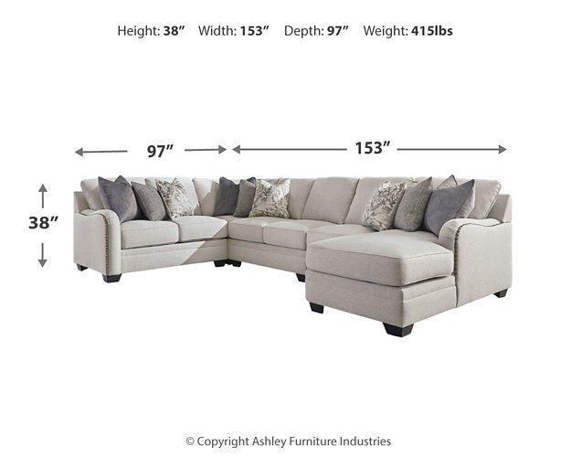 Dellara Sectional with Chaise - Yulissa Home Furnishings (NJ)