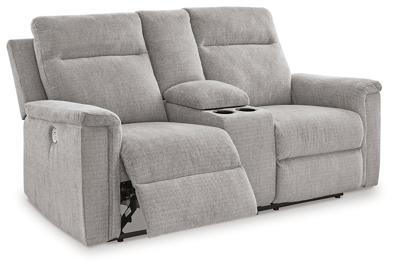 Barnsana Power Reclining Loveseat with Console - Yulissa Home Furnishings (NJ)