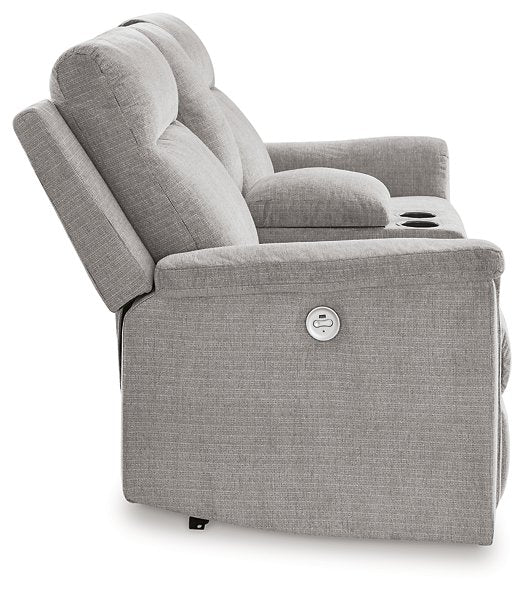 Barnsana Power Reclining Loveseat with Console - Yulissa Home Furnishings (NJ)