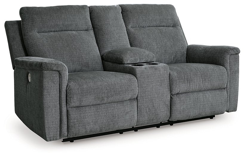 Barnsana Power Reclining Loveseat with Console - Yulissa Home Furnishings (NJ)