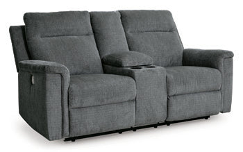 Barnsana Power Reclining Loveseat with Console - Yulissa Home Furnishings (NJ)