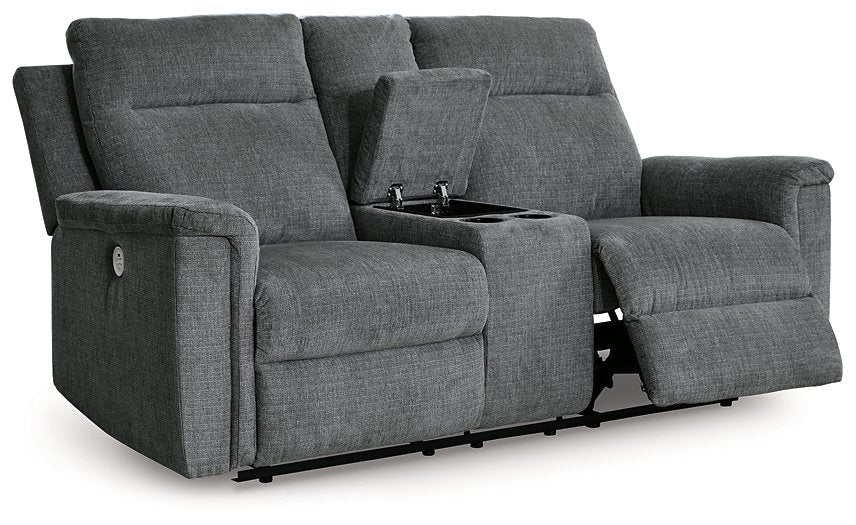 Barnsana Power Reclining Loveseat with Console - Yulissa Home Furnishings (NJ)