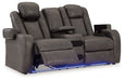 Fyne-Dyme Power Reclining Loveseat with Console - Yulissa Home Furnishings (NJ)