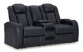 Fyne-Dyme Power Reclining Loveseat with Console - Yulissa Home Furnishings (NJ)