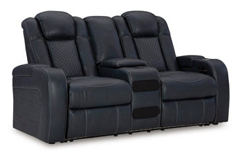 Fyne-Dyme Power Reclining Loveseat with Console - Yulissa Home Furnishings (NJ)