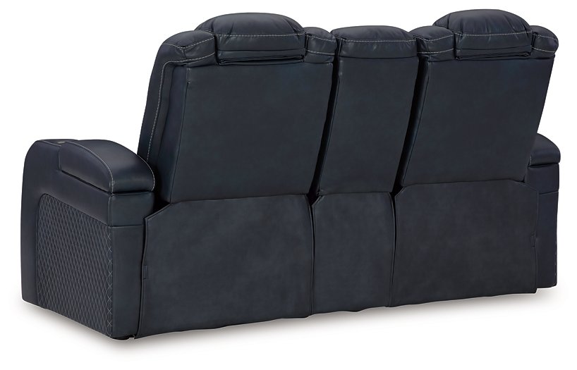 Fyne-Dyme Power Reclining Loveseat with Console - Yulissa Home Furnishings (NJ)