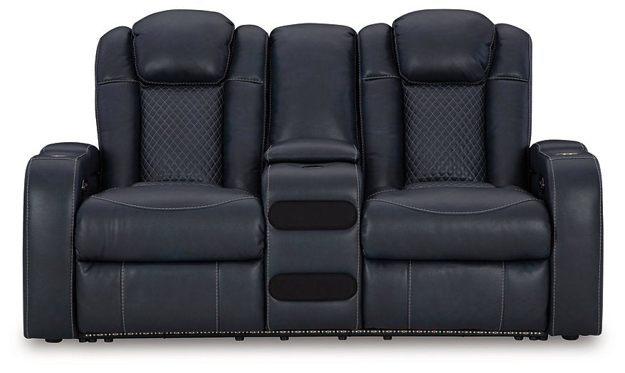 Fyne-Dyme Power Reclining Loveseat with Console - Yulissa Home Furnishings (NJ)