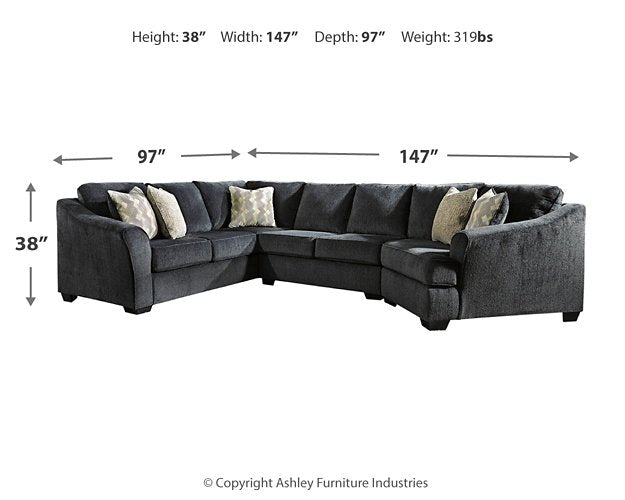 Eltmann Sectional with Cuddler - Yulissa Home Furnishings (NJ)