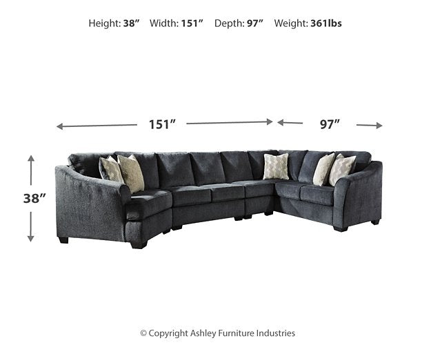 Eltmann Sectional with Cuddler - Yulissa Home Furnishings (NJ)