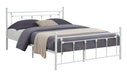 Canon Queen Metal Slatted Headboard Platform Bed - White image