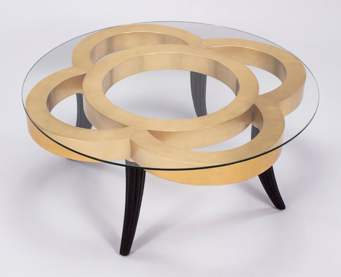 Very Dark Espresso and Gold leaf Occasional Table