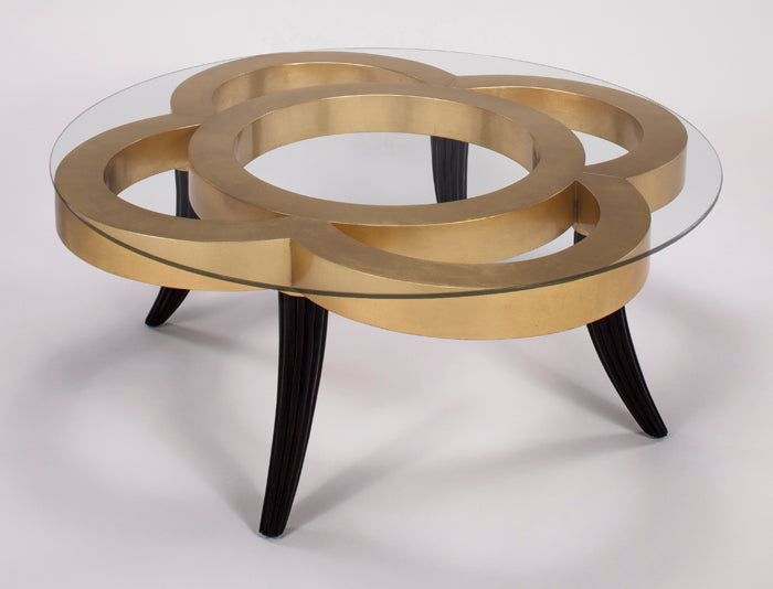 Very Dark Espresso and Gold leaf Occasional Table