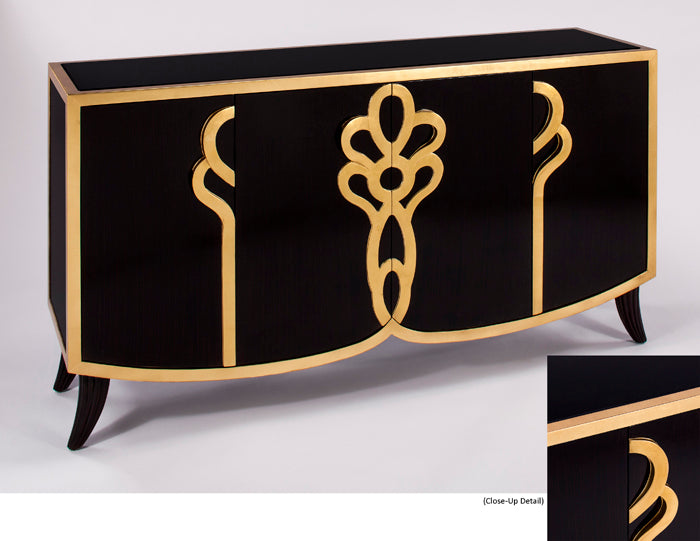 Very Dark Espresso Goldleaf finish Console SKU: CO00024