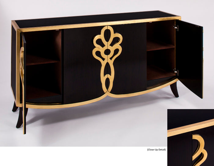 Very Dark Espresso Goldleaf finish Console SKU: CO00024