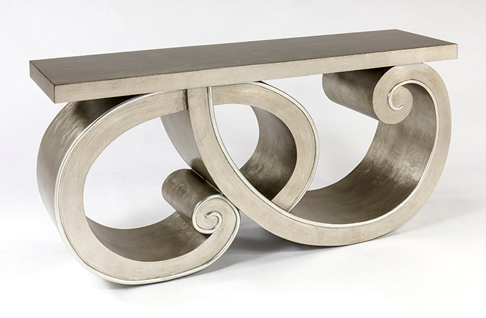 Handpainted Warm Silverleaf Console SKU: CO00018