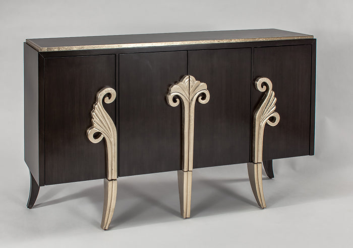 Espresso with Champagne Mettalic Finish Console SKU: CO00010