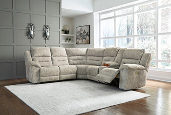 Family Den 3-Piece Power Reclining Sectional - Yulissa Home Furnishings (NJ)