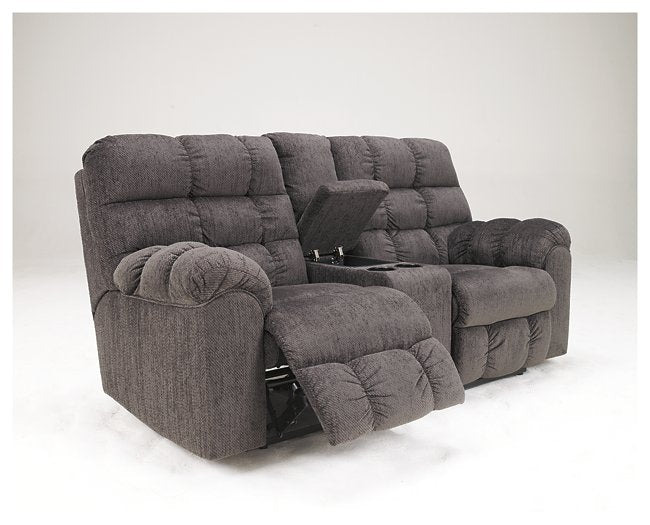 Acieona Reclining Loveseat with Console - Yulissa Home Furnishings (NJ)