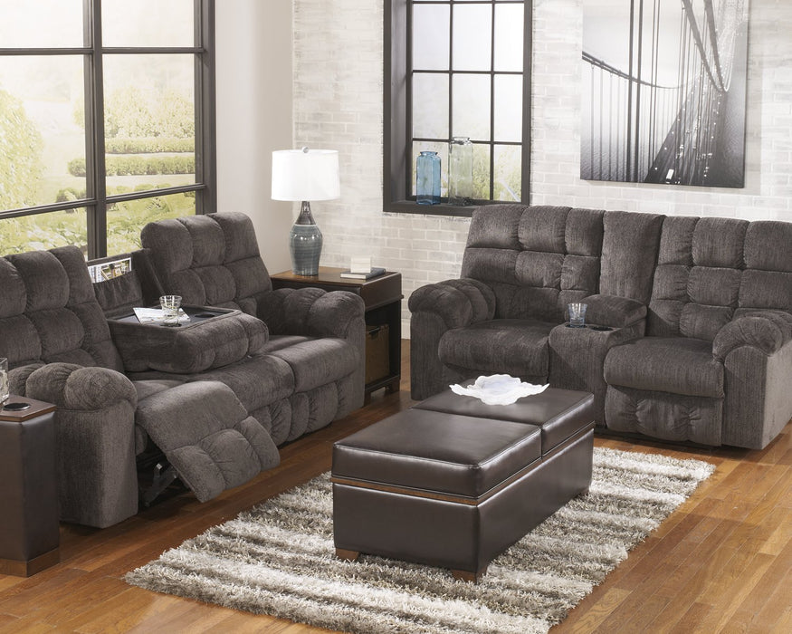 Acieona Reclining Sofa with Drop Down Table - Yulissa Home Furnishings (NJ)