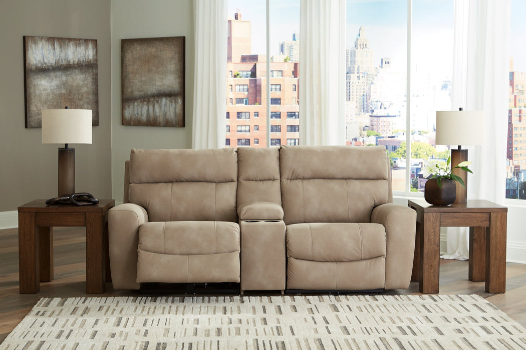 Next-Gen DuraPella Power Reclining Sectional Loveseat with Console - Yulissa Home Furnishings (NJ)