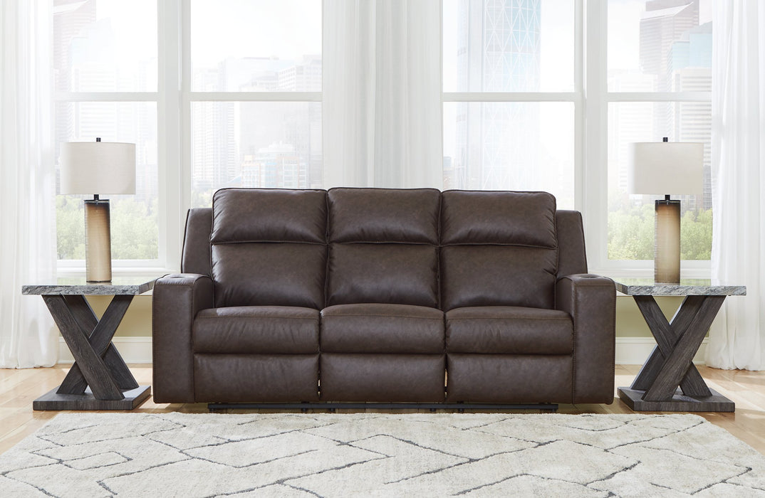 Lavenhorne Reclining Sofa with Drop Down Table - Yulissa Home Furnishings (NJ)