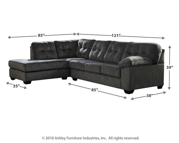 Accrington 2-Piece Sleeper Sectional with Chaise - Yulissa Home Furnishings (NJ)