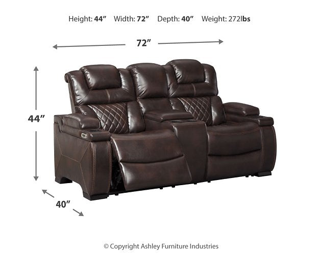 Warnerton Power Reclining Loveseat with Console