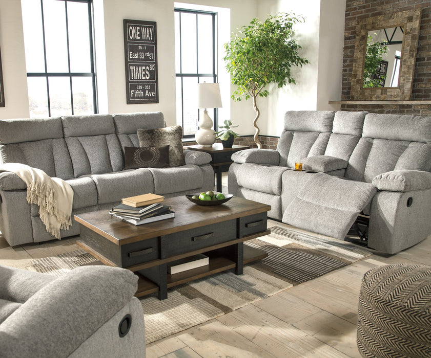 Mitchiner Reclining Sofa with Drop Down Table - Yulissa Home Furnishings (NJ)