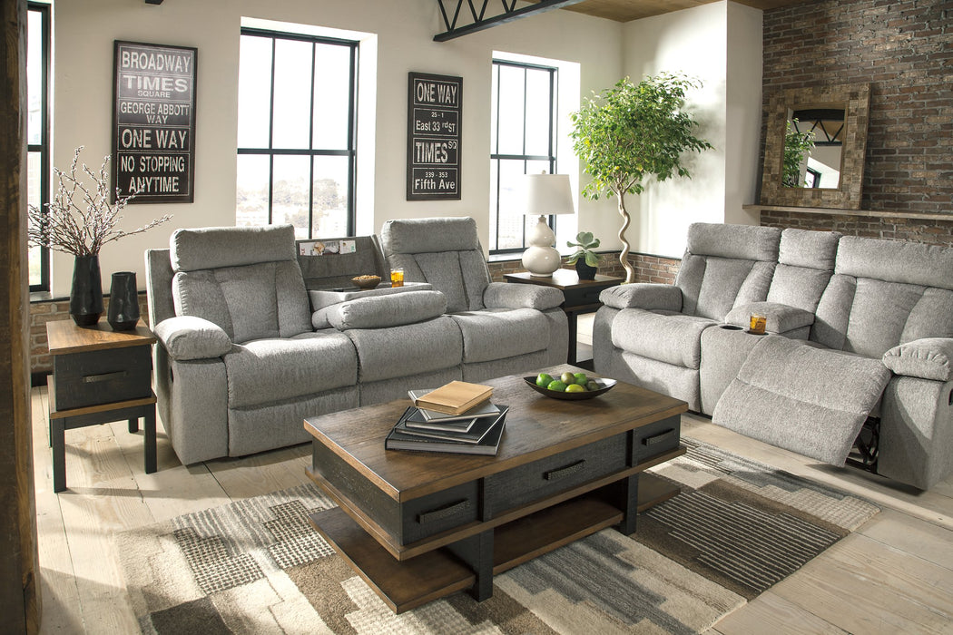 Mitchiner Reclining Sofa with Drop Down Table - Yulissa Home Furnishings (NJ)